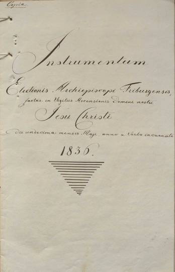 Titelseite Wahlniederschrift (aus: EAF, B1/85)
